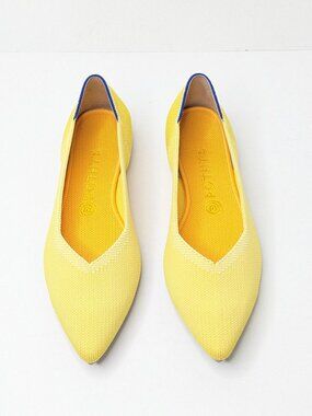 Rothy's The Point Pointed Toe Ballet Flats Sunshine Womens 9.5